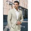imageWULFUL Mens Sport Coats Blazers Linen Cotton Blazer Regular Fit One Button Suit JacketLight Blue