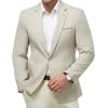 imageWULFUL Mens Sport Coats Blazers Linen Cotton Blazer Regular Fit One Button Suit JacketLight Blue