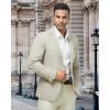 imageWULFUL Mens Sport Coats Blazers Linen Cotton Blazer Regular Fit One Button Suit JacketLight Blue