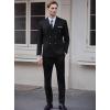 imageWULFUL Mens Suits Slim Fit 2 Piece Double Breasted Suit Men Tuxedo Blazer Jacket and Dress Pants Set for Business WeddingBlack
