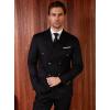 imageWULFUL Mens Suits Slim Fit 2 Piece Double Breasted Suit Men Tuxedo Blazer Jacket and Dress Pants Set for Business WeddingBlack