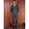 imageWULFUL Mens Suits Slim Fit 2 Piece Double Breasted Suit Men Tuxedo Blazer Jacket and Dress Pants Set for Business WeddingDark Grey