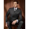 imageWULFUL Mens Suits Slim Fit 2 Piece Double Breasted Suit Men Tuxedo Blazer Jacket and Dress Pants Set for Business WeddingDark Grey