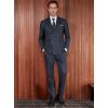 imageWULFUL Mens Suits Slim Fit 2 Piece Double Breasted Suit Men Tuxedo Blazer Jacket and Dress Pants Set for Business WeddingDeep Navy