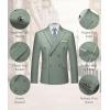 imageWULFUL Mens Suits Slim Fit 2 Piece Double Breasted Suit Men Tuxedo Blazer Jacket and Dress Pants Set for Business WeddingSage Green
