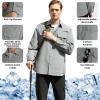 imageWULFUL Mens Sun Protection Fishing Shirts UPF 50 UV Lightweight Quick Dry Cooling Button Down Shirts for Work Hiking SafariLight Grey