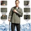 imageWULFUL Mens Sun Protection Fishing Shirts UPF 50 UV Lightweight Quick Dry Cooling Button Down Shirts for Work Hiking SafariSage Green