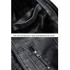 imageWULFUL Mens Vintage Stand Collar Leather Jacket Motorcycle PU Jacket and CoatBlack 2