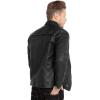 imageWULFUL Mens Vintage Stand Collar Leather Jacket Motorcycle PU Jacket and CoatBlack 2