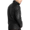 imageWULFUL Mens Vintage Stand Collar Leather Jacket Motorcycle PU Jacket and CoatBlack