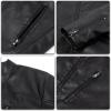 imageWULFUL Mens Vintage Stand Collar Leather Jacket Motorcycle PU Jacket and CoatBlack0045