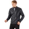 imageWULFUL Mens Vintage Stand Collar Leather Jacket Motorcycle PU Jacket and CoatBlack0045