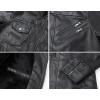 imageWULFUL Mens Vintage Stand Collar Leather Jacket Motorcycle PU Jacket and CoatBlack8833