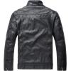 imageWULFUL Mens Vintage Stand Collar Leather Jacket Motorcycle PU Jacket and CoatBlack8833