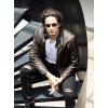 imageWULFUL Mens Vintage Stand Collar Leather Jacket Motorcycle PU Jacket and CoatBrown 1