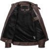 imageWULFUL Mens Vintage Stand Collar Leather Jacket Motorcycle PU Jacket and CoatBrown 1