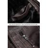 imageWULFUL Mens Vintage Stand Collar Leather Jacket Motorcycle PU Jacket and CoatBrown 2