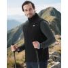 imageWULFUL Mens Windproof Lightweight Golf Vest Outerwear with Pockets Softshell Sleeveless Jacket for Running Hiking SportsBlack