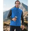 imageWULFUL Mens Windproof Lightweight Golf Vest Outerwear with Pockets Softshell Sleeveless Jacket for Running Hiking SportsBlue