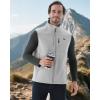 imageWULFUL Mens Windproof Lightweight Golf Vest Outerwear with Pockets Softshell Sleeveless Jacket for Running Hiking SportsLight Grey