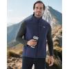 imageWULFUL Mens Windproof Lightweight Golf Vest Outerwear with Pockets Softshell Sleeveless Jacket for Running Hiking SportsNavy