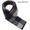 imageWULFUL Mens Wool Blend Winter Coat Slim Fit Short Trenchcoat Warm Business Jacket with Detachable Soft Wool ScarfGrey 02
