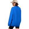 imageWULFUL Sweatshirts for Women Ribbed Corduroy Pullover Hoodies Fall Outfits 2024 Winter ClothesBlue