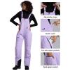 imageWULFUL Womens Insulated Snow Bibs Waterproof Winter Ski Pants Snowboarding OverallsPurple