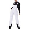 imageWULFUL Womens Insulated Snow Bibs Waterproof Winter Ski Pants Snowboarding OverallsWhite