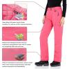 imageWULFUL Womens Insulated Snow Ski Pants Waterproof Winter Snowboarding Skiing Cargo PantsRose Red