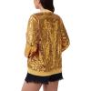 imageWULFUL Womens Sequin Jackets Sparkly Glitter Long Sleeve Front Zip Bomber Blazers Party CostumeGoldsliver