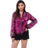 imageWULFUL Womens Sequin Jackets Sparkly Glitter Long Sleeve Front Zip Bomber Blazers Party CostumeRose Red