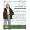 imageWULFUL Womens Winter Coats Lightweight Warm Thicken Puffer Jacket Waterproof Quilted Winter Jacket with Removable Hood