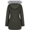 imageWULFUL Womens Winter Coats Long Warm Thicken Puffer Jackets Outwear With Removable Fur HoodArmy Green