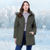 imageWULFUL Womens Winter Coats Long Warm Thicken Puffer Jackets Outwear With Removable Fur HoodArmy Green