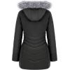 imageWULFUL Womens Winter Coats Long Warm Thicken Puffer Jackets Outwear With Removable Fur HoodBlack