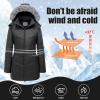 imageWULFUL Womens Winter Coats Long Warm Thicken Puffer Jackets Outwear With Removable Fur HoodBlack