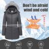 imageWULFUL Womens Winter Coats Long Warm Thicken Puffer Jackets Outwear With Removable Fur HoodDark Grey