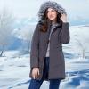 imageWULFUL Womens Winter Coats Long Warm Thicken Puffer Jackets Outwear With Removable Fur HoodDark Grey