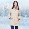 imageWULFUL Womens Winter Coats Long Warm Thicken Puffer Jackets Outwear With Removable Fur HoodKhaki