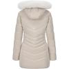 imageWULFUL Womens Winter Coats Long Warm Thicken Puffer Jackets Outwear With Removable Fur HoodKhaki