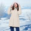 imageWULFUL Womens Winter Coats Long Warm Thicken Puffer Jackets Outwear With Removable Fur HoodKhaki