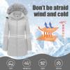 imageWULFUL Womens Winter Coats Long Warm Thicken Puffer Jackets Outwear With Removable Fur HoodLight Grey