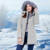 imageWULFUL Womens Winter Coats Long Warm Thicken Puffer Jackets Outwear With Removable Fur HoodLight Grey