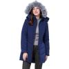 imageWULFUL Womens Winter Coats Long Warm Thicken Puffer Jackets Outwear With Removable Fur HoodNavy Blue
