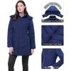 imageWULFUL Womens Winter Coats Long Warm Thicken Puffer Jackets Outwear With Removable Fur HoodNavy Blue