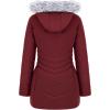 imageWULFUL Womens Winter Coats Long Warm Thicken Puffer Jackets Outwear With Removable Fur HoodWine Red