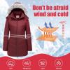 imageWULFUL Womens Winter Coats Long Warm Thicken Puffer Jackets Outwear With Removable Fur HoodWine Red
