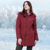imageWULFUL Womens Winter Coats Long Warm Thicken Puffer Jackets Outwear With Removable Fur HoodWine Red