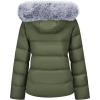 imageWULFUL Womens Winter Coats Warm Lightweight Thicken Puffer Jackets with FauxFur HoodArmy Green